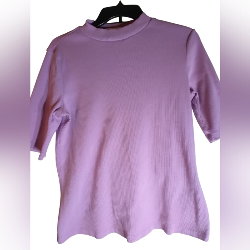 Maeve By Anthropologie Lavender Women's Top Cotton Blend Size M Stretch Lagon
